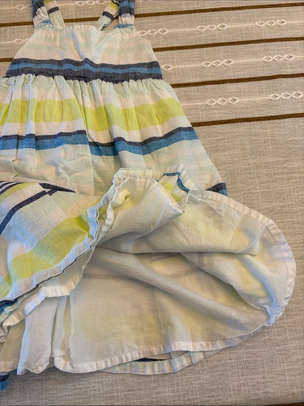 Gymboree Striped Sundress in Blue, Green and White